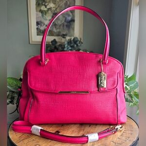 Coach Madison Pink Ruby Embossed Leather Georgie Satchel